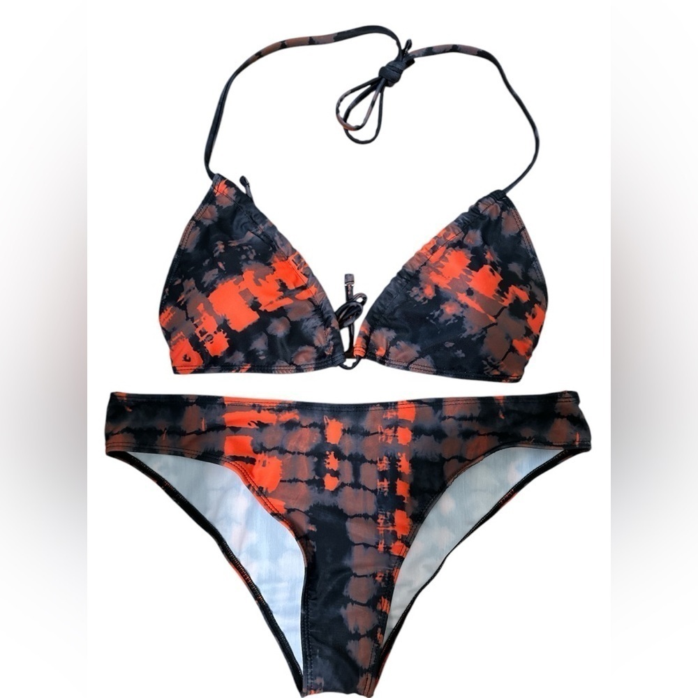 SHEIN Blue Red Tie Die String Bikini NWOT